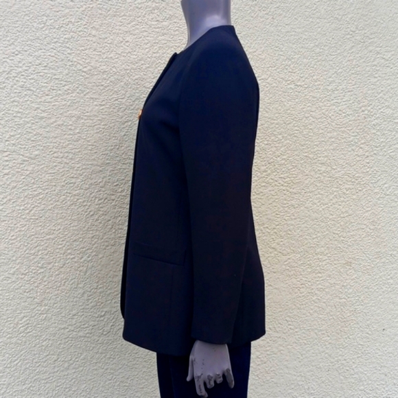 LE SUIT PETITE LADIES VINTAGE BLACK (4) GOLD BUTTON LUXURY SUITCOAT/BLAZER - Picture 10 of 17